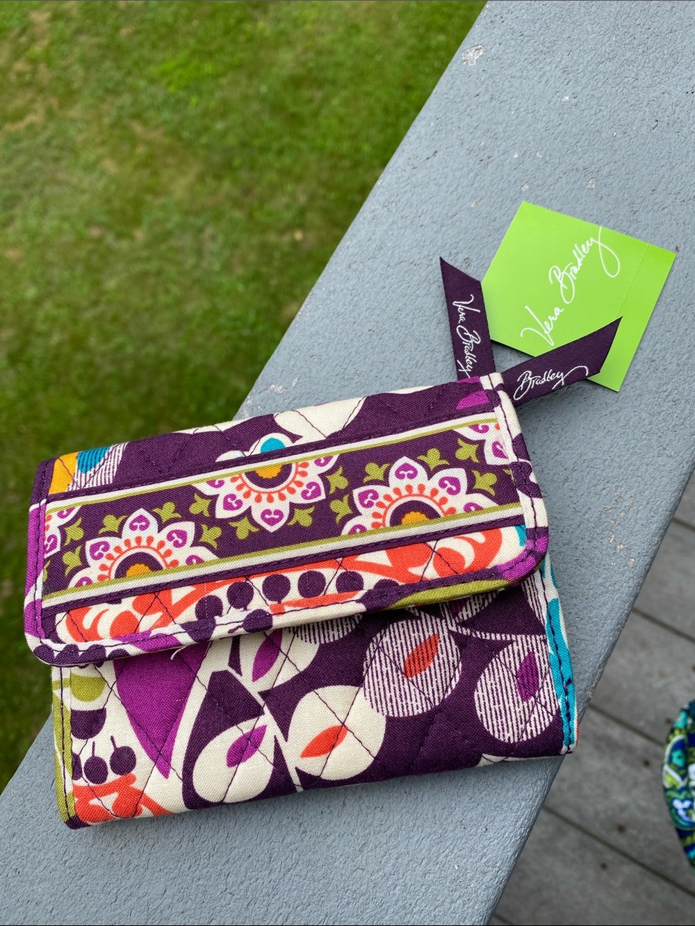 NWT Vera Bradley Plum Crazy Euro Wallet SMELLS MUSTY